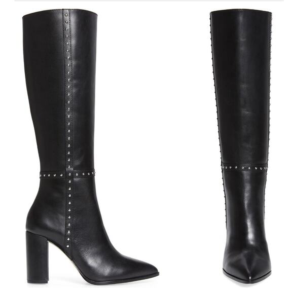 Paige Kelly Black Leather Studded Boot-6